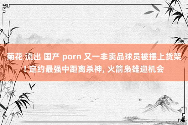 菊花 流出 国产 porn 又一非卖品球员被摆上货架! 定约最强中距离杀神, 火箭枭雄迎机会