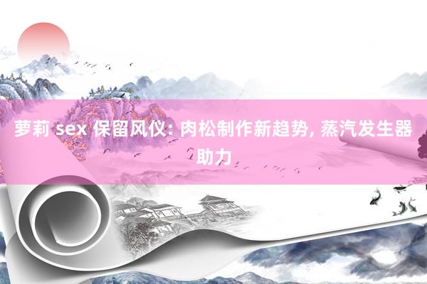 萝莉 sex 保留风仪: 肉松制作新趋势, 蒸汽发生器助力