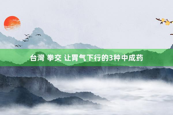 台灣 拳交 让胃气下行的3种中成药